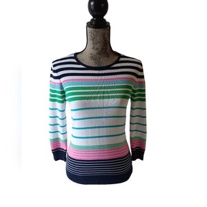 Chaps women's multicolored striped crewneck sweater size M